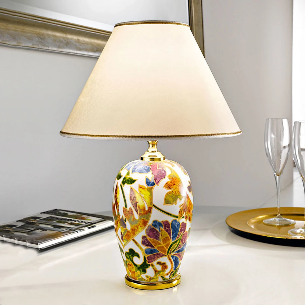 Lampe à poser Damasco avec or 24 carats, Ø 40 cm pour salles de classe