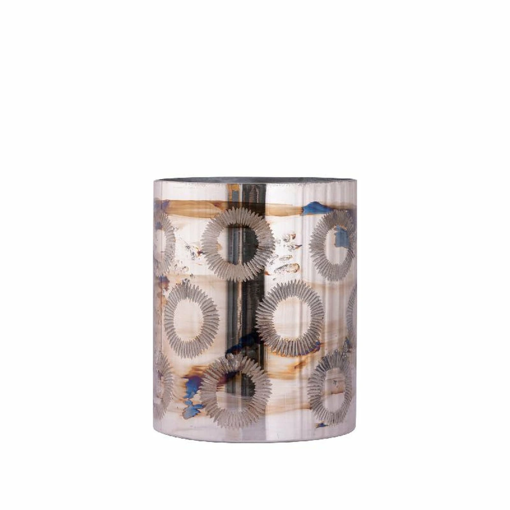 Ptmd bougeoir photophore karga - 20x20x24 cm - verre - laiton en Acier et MDF