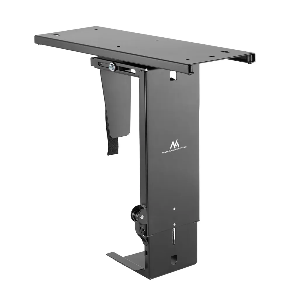 Support de boîtier d'ordinate montage vertical sous bureau max. 10kg Maclean MC-885 B avec Roulettes Bloquantes