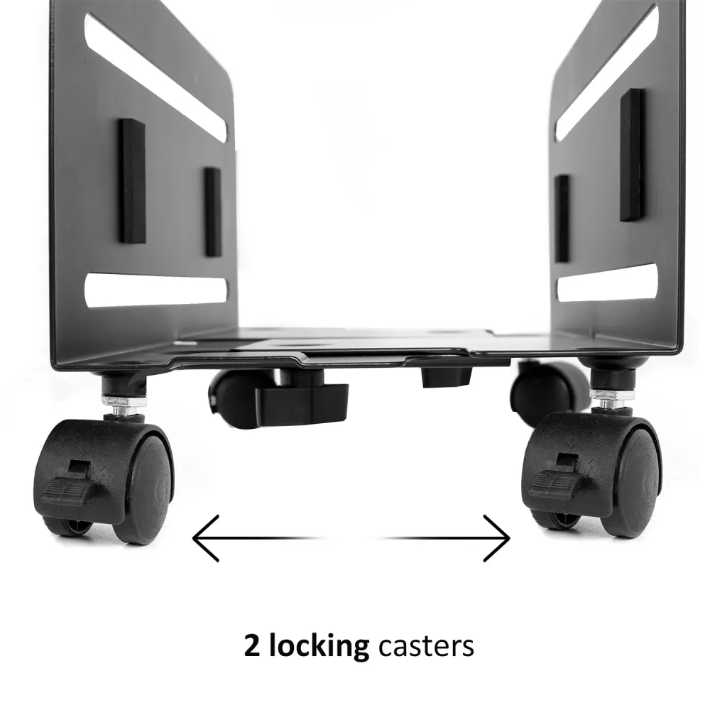 Universal Computer Stand Cart avec roues Mobile CPU jusqu'à 10kg Cart PC Fixe au bureau avec roulettes pivotantes