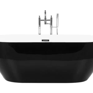 Baignoire îlot noire 160 x 75 cm CARRERA pour équipement audiovisuel