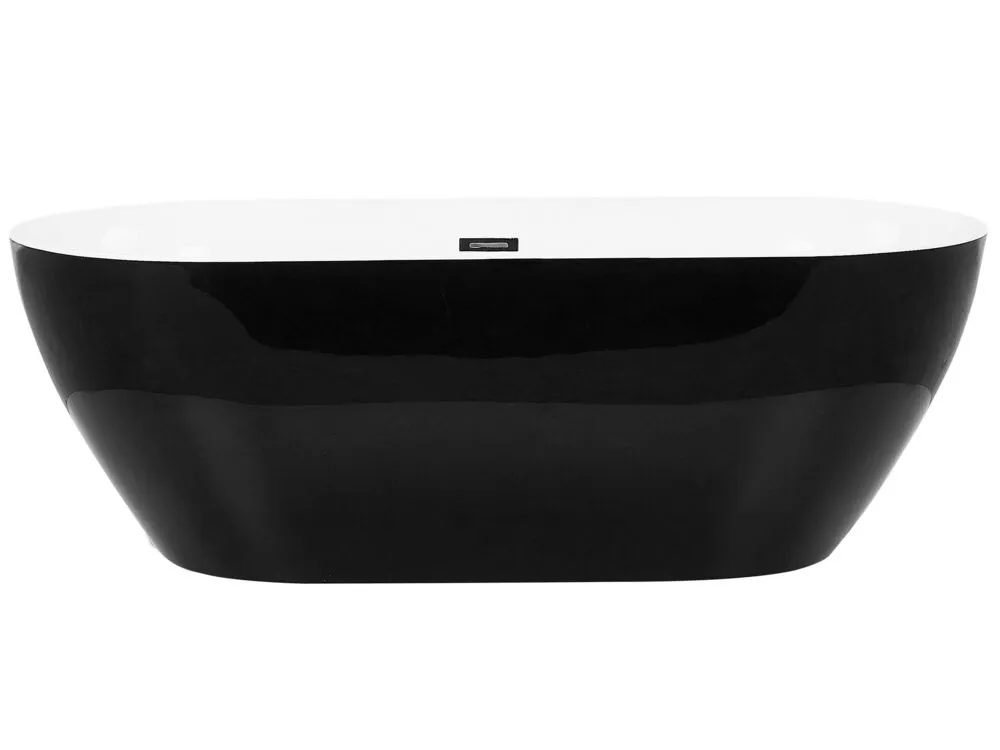 Baignoire îlot noire 160 x 75 cm CARRERA pour équipement audiovisuel