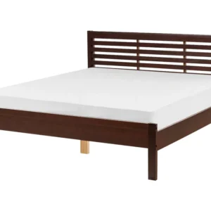 Bois brut EU King Size Bed Dark CARNAC avec tablette inclinable