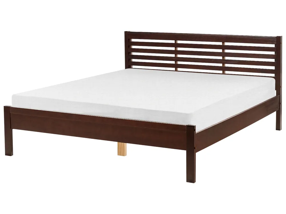 Bois brut EU King Size Bed Dark CARNAC avec tablette inclinable