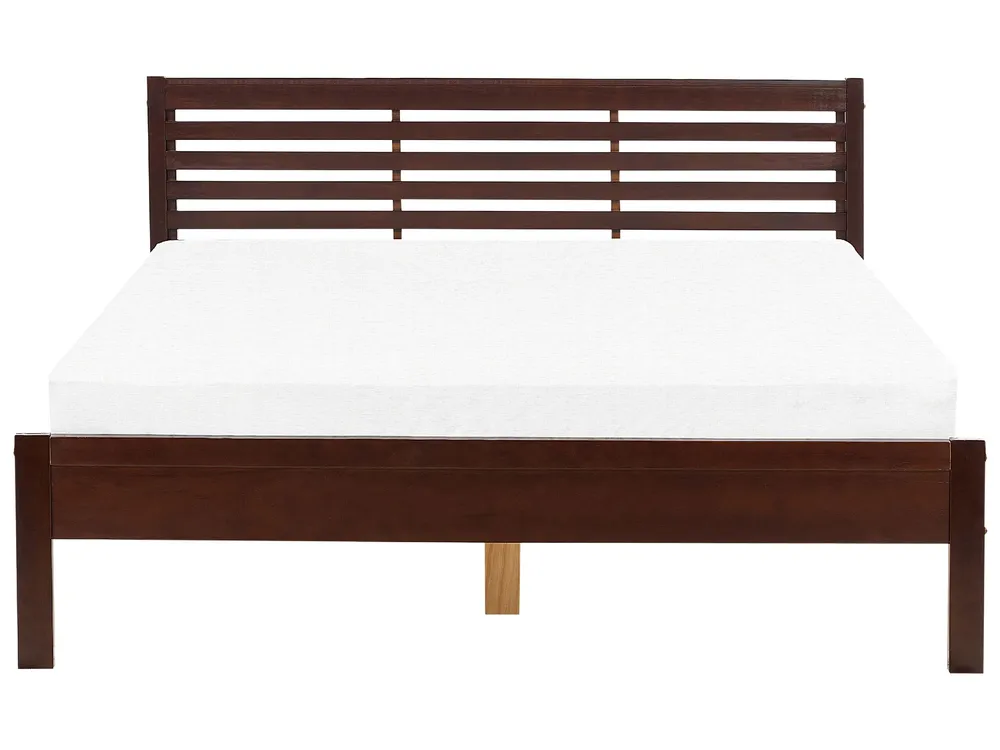 Bois brut EU King Size Bed Dark CARNAC avec tablette inclinable