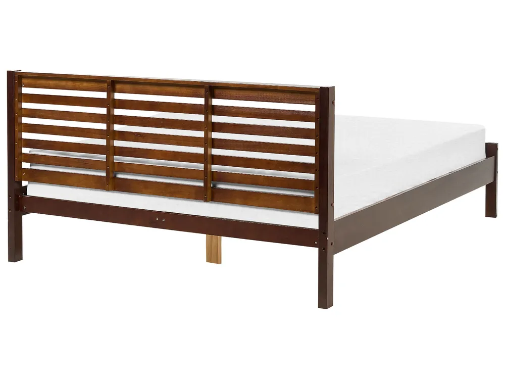 Bois brut EU King Size Bed Dark CARNAC avec tablette inclinable