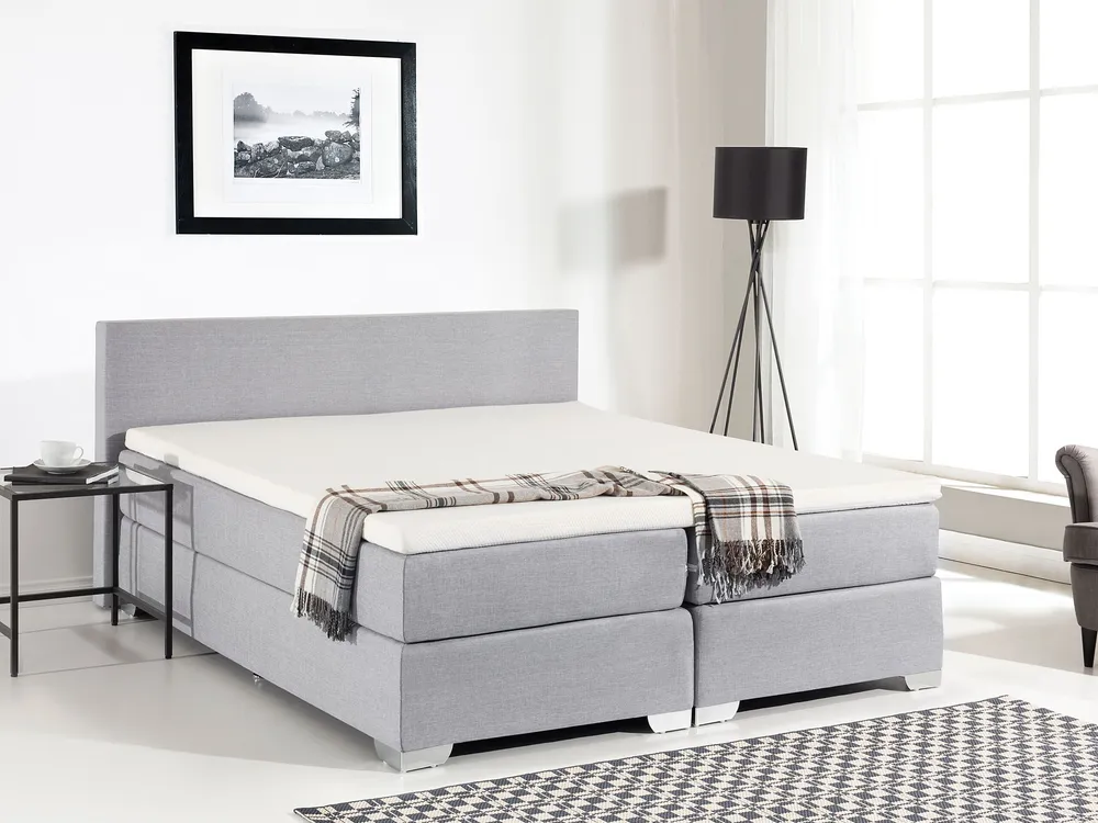 Chariot pour imprimante Fabric EU Super King Size Divan Bed Light Grey PRESIDENT