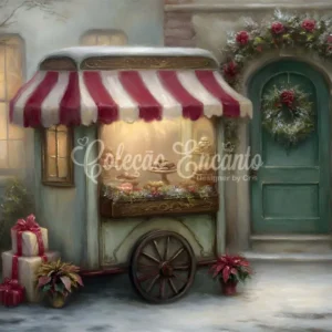 Chariot pour imprimante Toile de fond Noël Chariot Boulangerie Vitrine par Magali