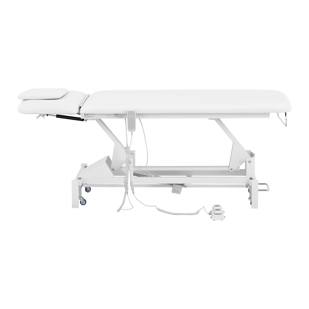 Chariot pour vidéoprojecteur Table de massage professionnel cadre métal revêtement PU blanc 14_0003631