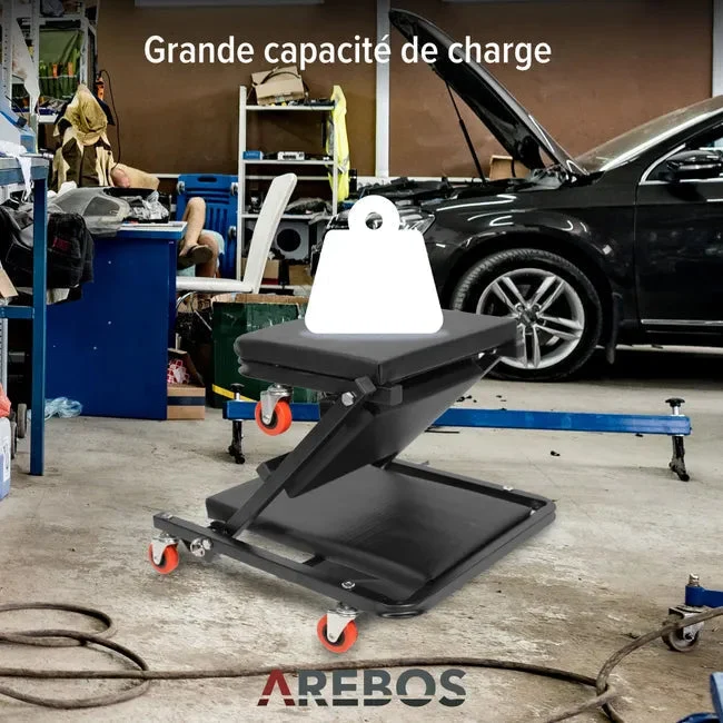Chariot de Visite Mécanicien - Chariot d’Atelier 150 kg en Acier et MDF