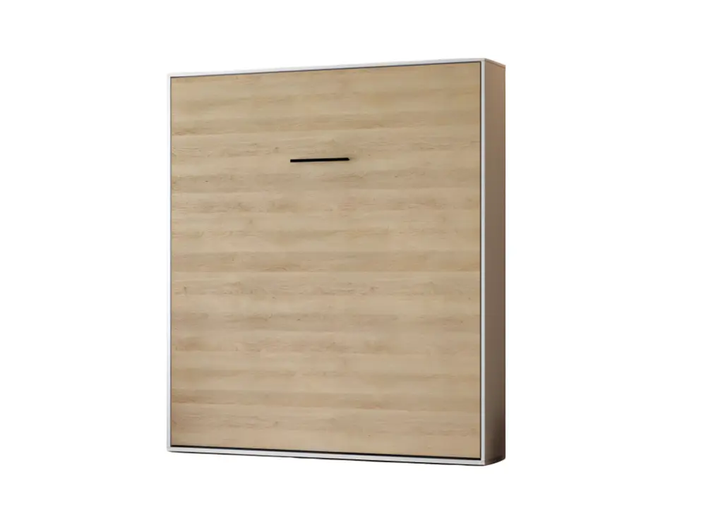 Support réglable Lit escamotable 180x200cm Vertical Lit Mural SUP M1 cadre rembourré Blanc/Chêne Kaisersberg