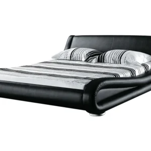 Cuir grainé EU Super King Waterbed Black AVIGNON