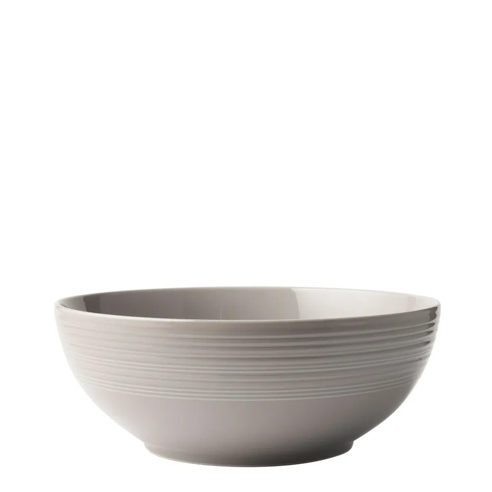 Jenna Clifford Estampé Lines 25cm Salad Bowl - Light Grey