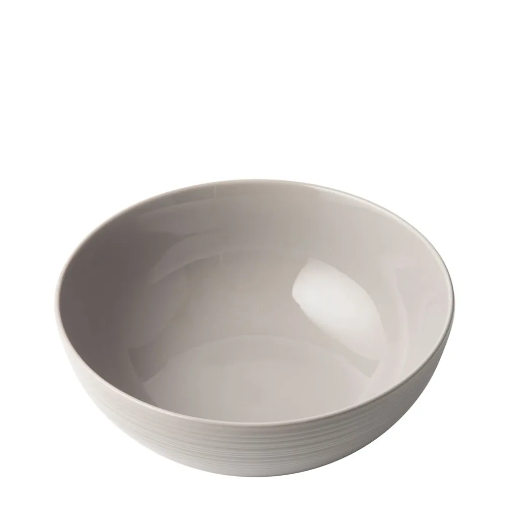Jenna Clifford Estampé Lines 25cm Salad Bowl - Light Grey