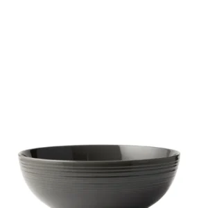 Jenna Clifford Gaufré Lines 25cm Salad Bowl - Dark Grey