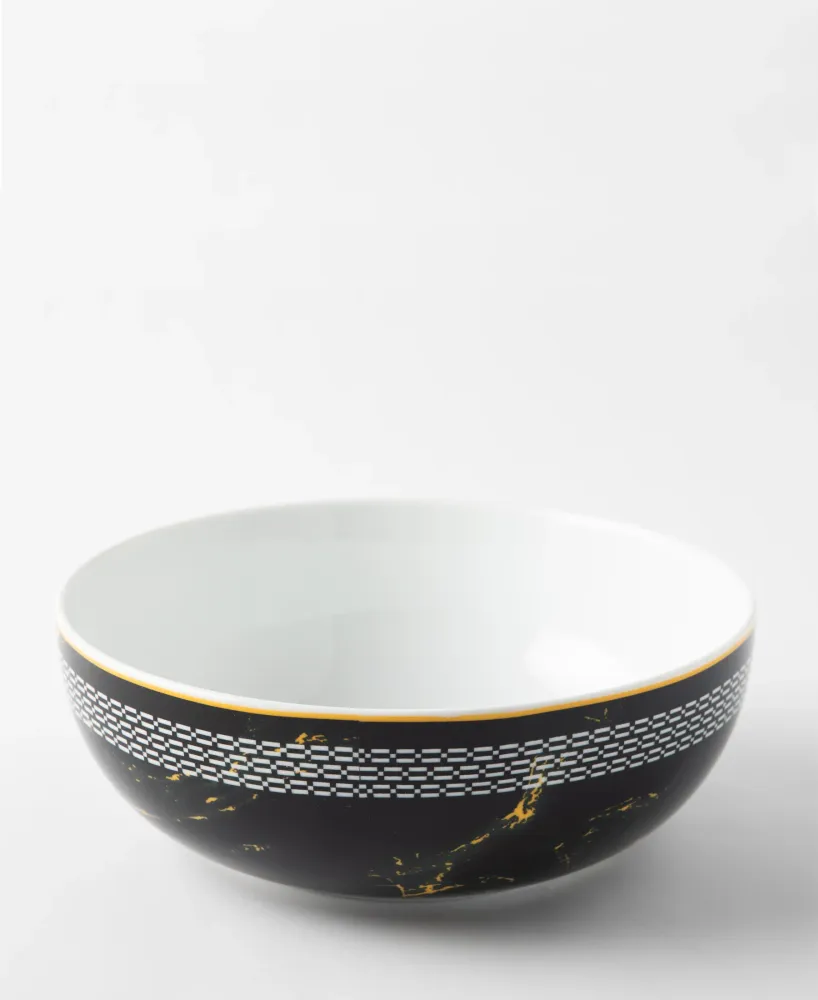 Jenna Clifford Zebra Salad Bowl - Noir jais