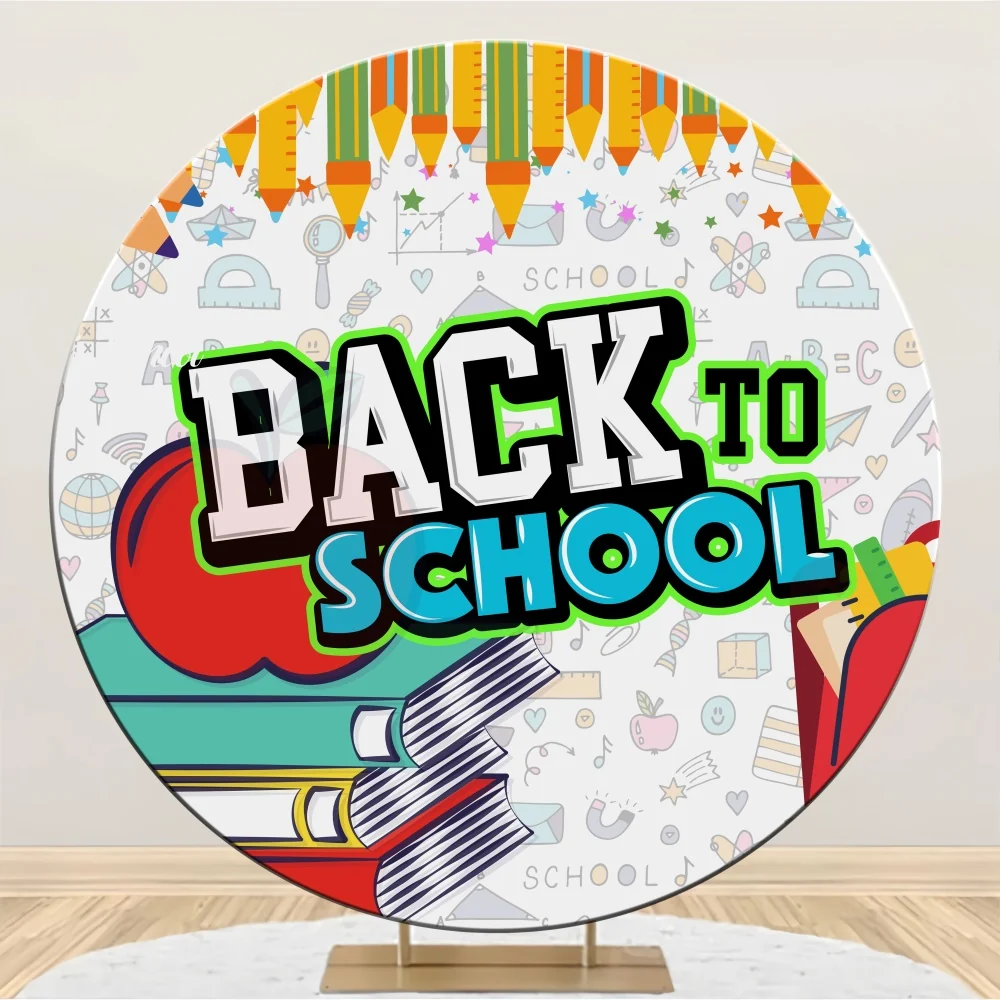 Premium Toile de fond Ronde Retour à L'école Photo Fournitures Scolaires LXX6-22