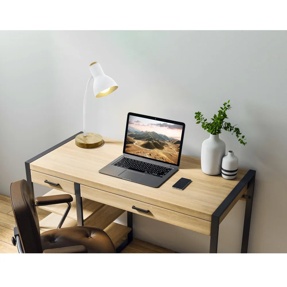 Éclairage directionnel Lampe de bureau en métal blanc VERADAL E27 40W