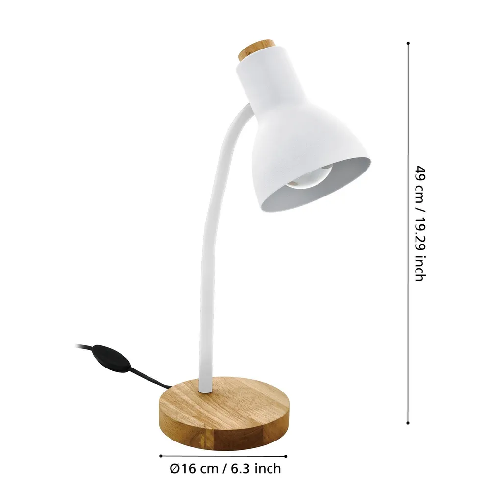 Éclairage directionnel Lampe de bureau en métal blanc VERADAL E27 40W