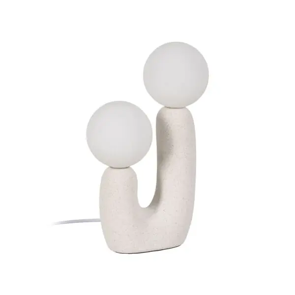 Lampe de Bureau Contemporaine en Céramique Blanche (2 ampoules) avec base antidérapante