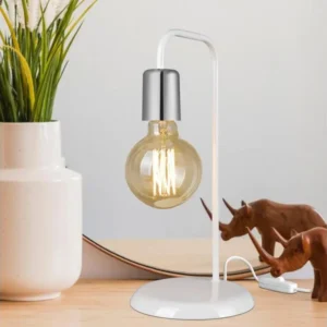 Lampe de bureau Lancaster en métal 36 cm E27 blanc / chromé [lux.pro]
