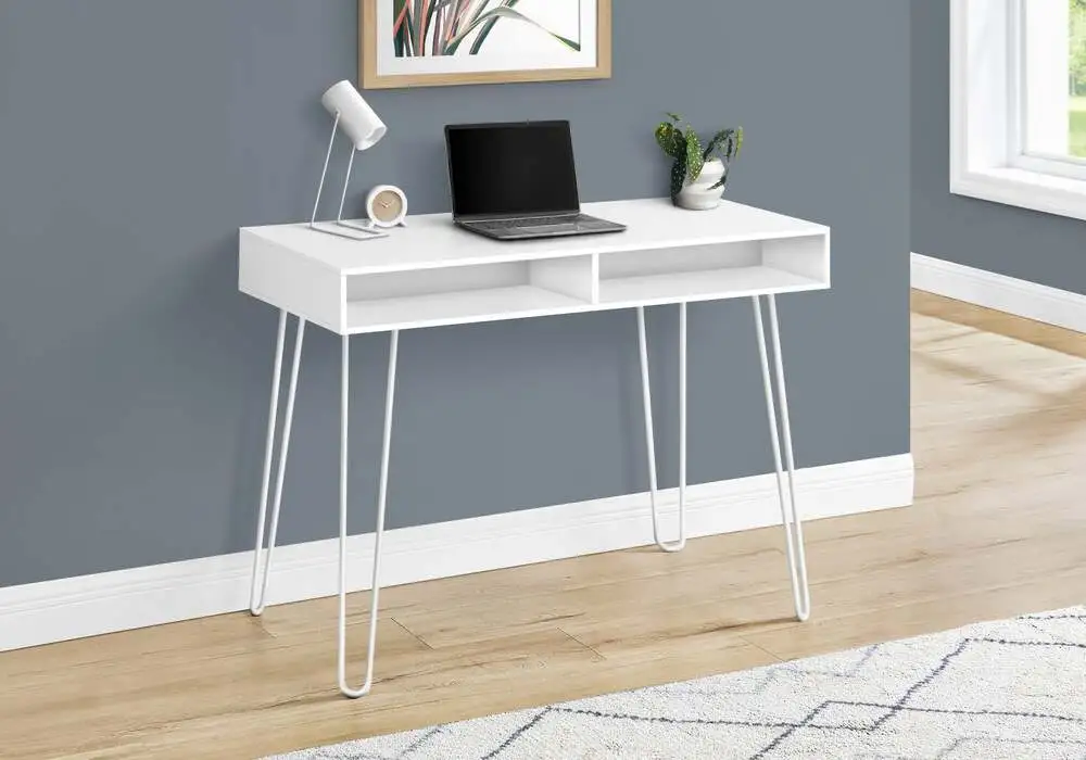 Luminaire à pince Bureau D'Ordinateur - 40"L / Blanc / MéTal Blanc