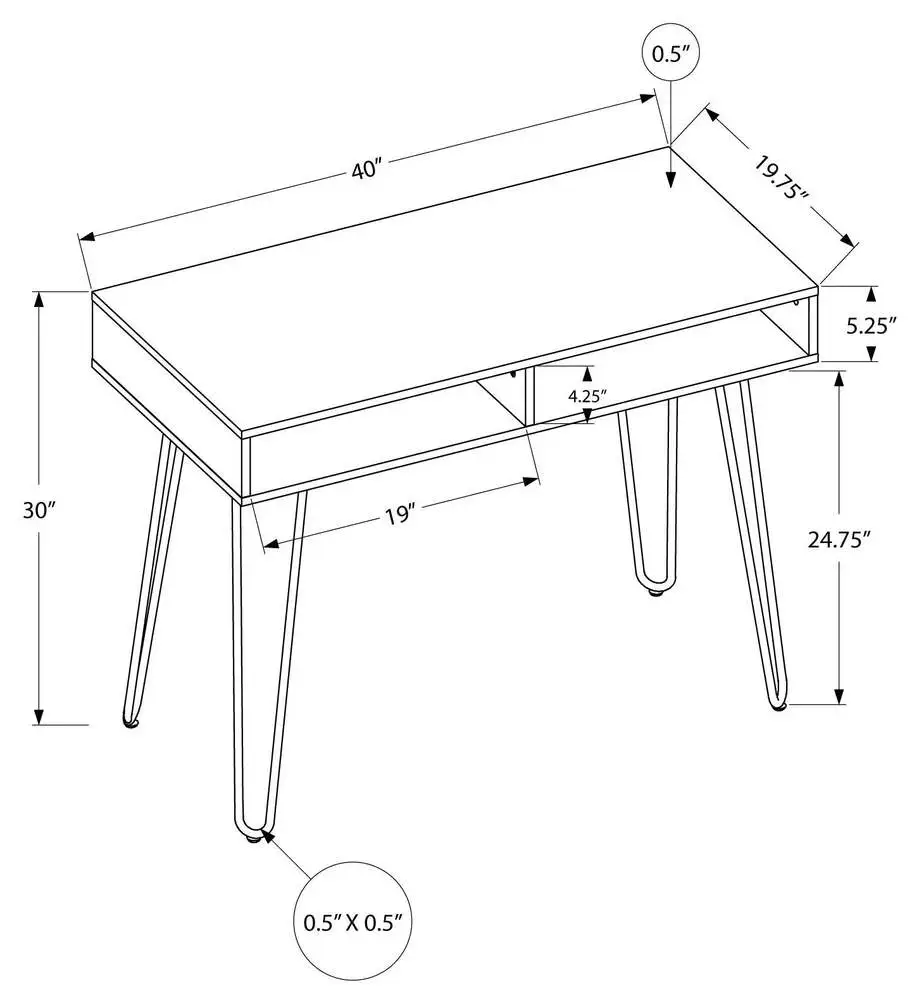 Luminaire à pince Bureau D'Ordinateur - 40"L / Blanc / MéTal Blanc