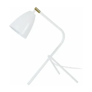 RÉDUIT LARSEN - Lampe de bureau trépied métal blanc avec port USB de charge