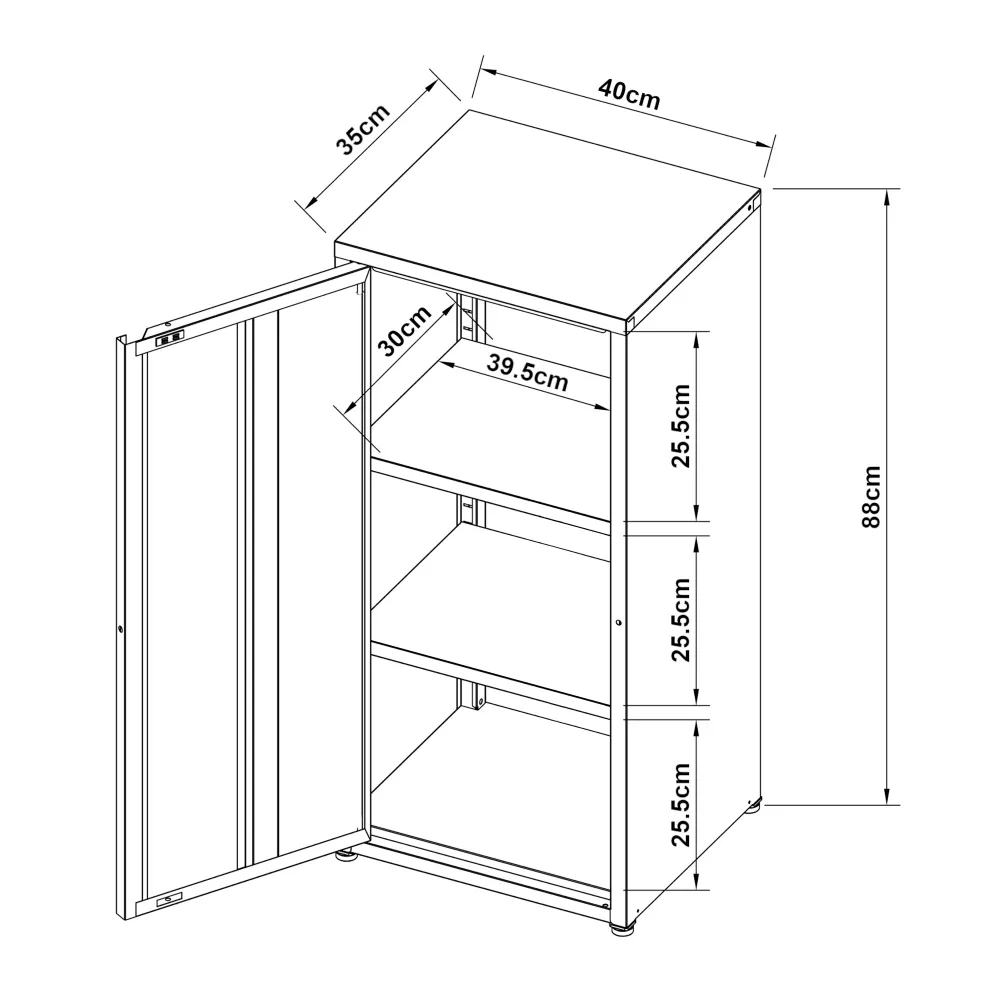 Armoire bureau salon étagère meuble de rangement 88 x 40 x 35 cm métallique acier violet 03_0008910