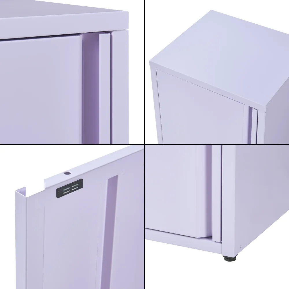 Armoire bureau salon étagère meuble de rangement 88 x 40 x 35 cm métallique acier violet 03_0008910