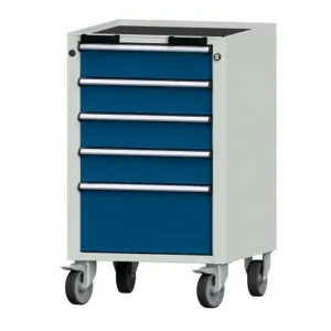Etablis ANKE conteneur mobile exemple 76 V 570 x 615 x 930 mm RAL 7035/5010 bac 450.262 prendre à bas prix