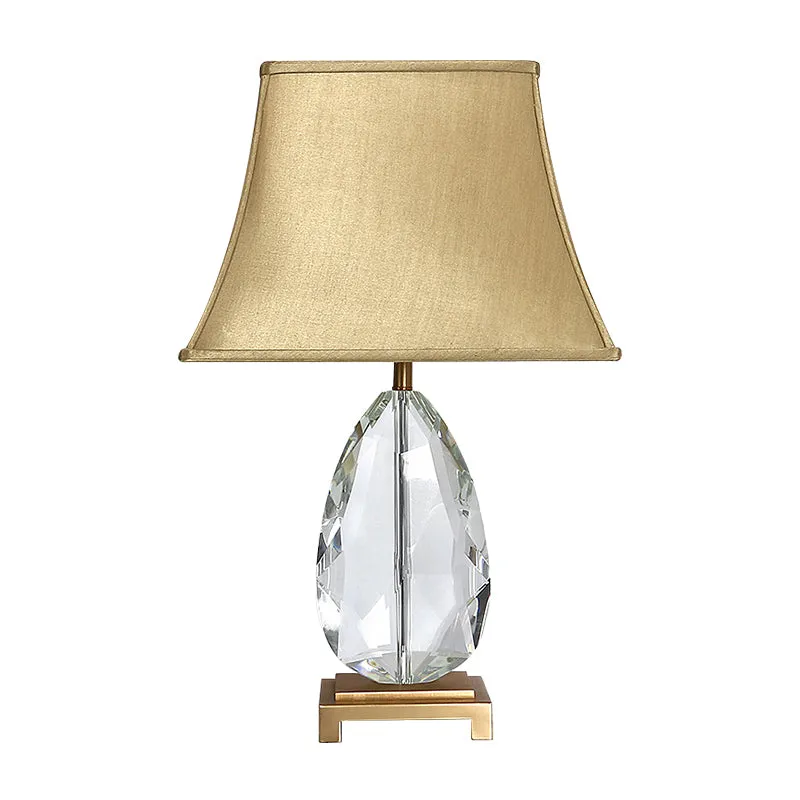 Lampe de nuit en forme de cloche en cristal de 22 "/26", éclairage de nuit récent à 1 tête, lampe de table de chevet marro...