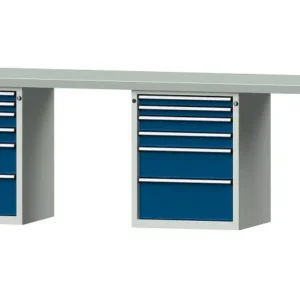Établis ANKE Établi combiné exemple 916 V 2800 x 700 x 850 mm RAL 7035/5010 ZBP 50 mm 415.158 commander à bas prix