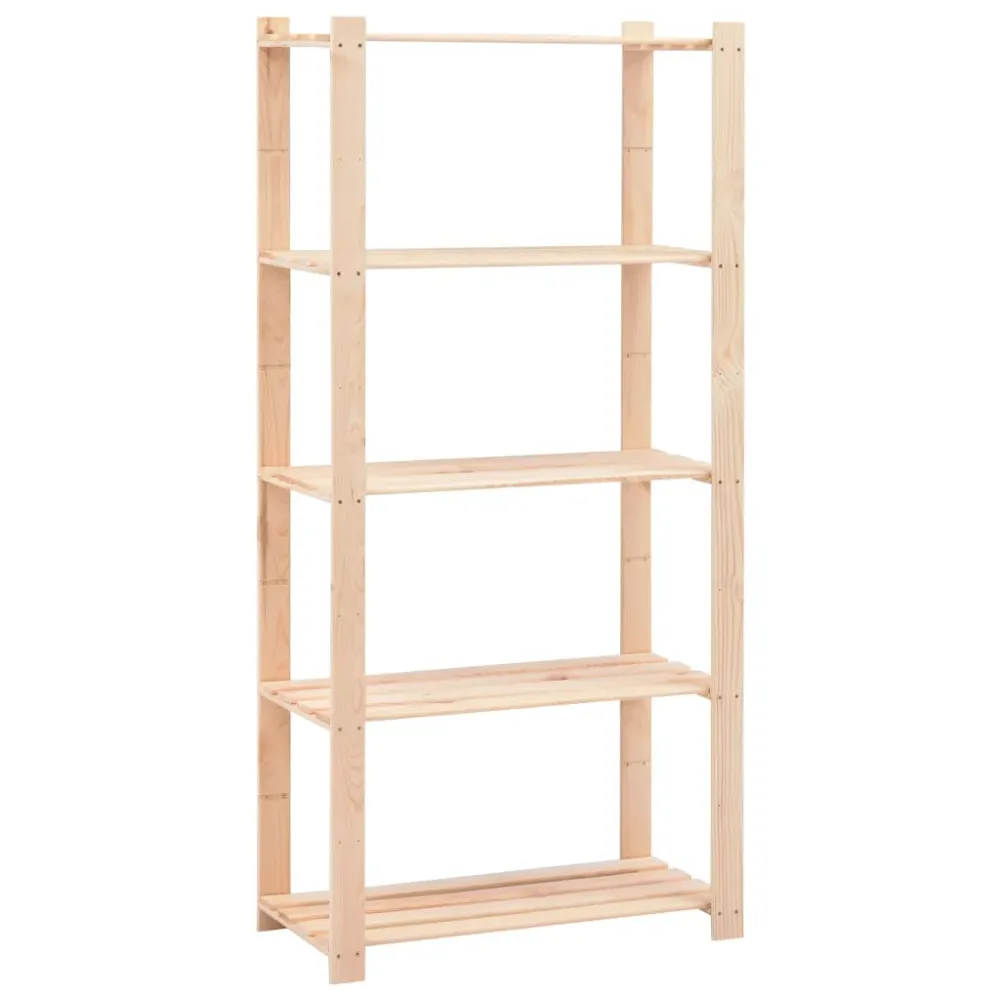 Étagères meubles de rangement à 5 niveaux 5 pièces 80 x 38 x 170 cm Pin 250 kg sable 02_0045732