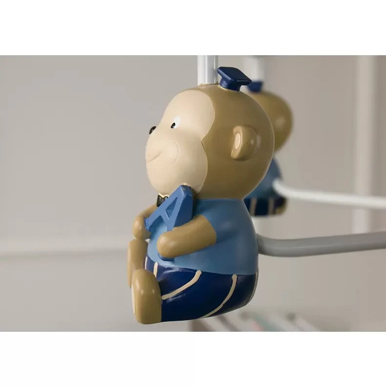 Lustre à abat-jour conique à pois pour enfants, suspension en résine métallique avec singe pour salle à manger en Plastiqu...