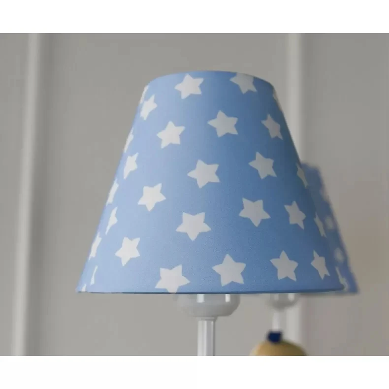 Lustre à abat-jour conique à pois pour enfants, suspension en résine métallique avec singe pour salle à manger en Plastiqu...