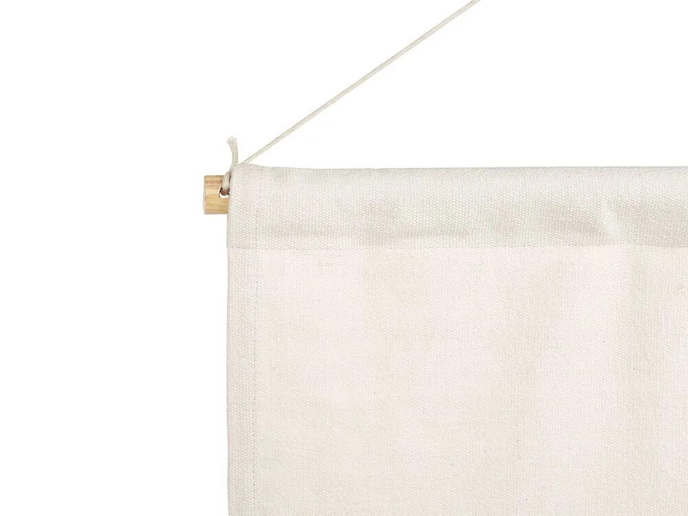 Range-câbles adhésif Décoration murale suspendue avec pompons en coton blanc cassé THUL