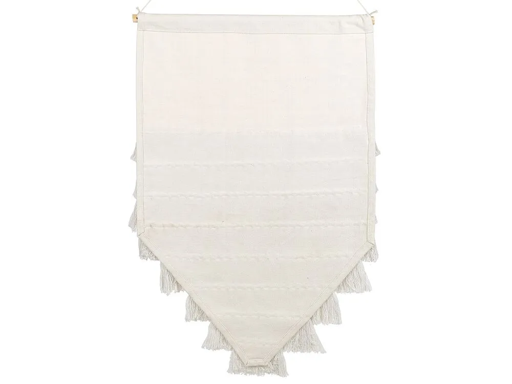 Range-câbles adhésif Décoration murale suspendue avec pompons en coton blanc cassé THUL