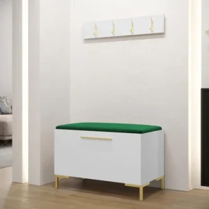 Range-câbles adhésif Meuble d'entrée Hartford F108, 84x44cm, Blanc, Tapisserie|Stratifié, À suspendre|À poser