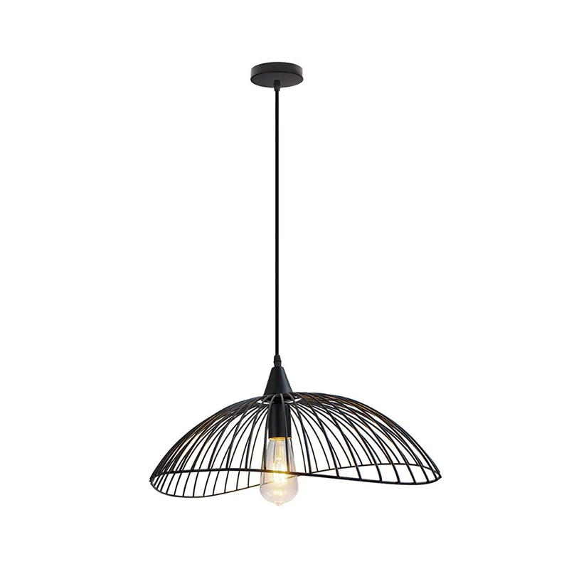 Range-câbles adhésif Plafonnier en cage de 8 "/ 19,5" de diamètre, style industriel, suspension de cuisine en métal à 1 tê...