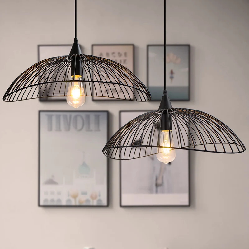 Range-câbles adhésif Plafonnier en cage de 8 "/ 19,5" de diamètre, style industriel, suspension de cuisine en métal à 1 tê...