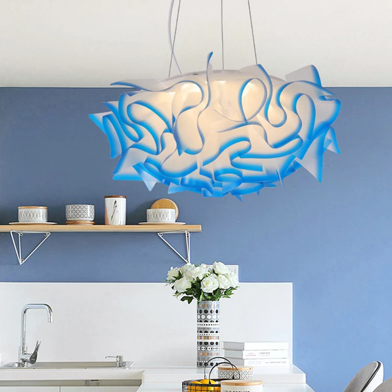 Suspension Design Fleur Art Déco Acrylique 1 Suspension Plafond Rose/Orange/Bleu Manifeste pour Salle à Manger