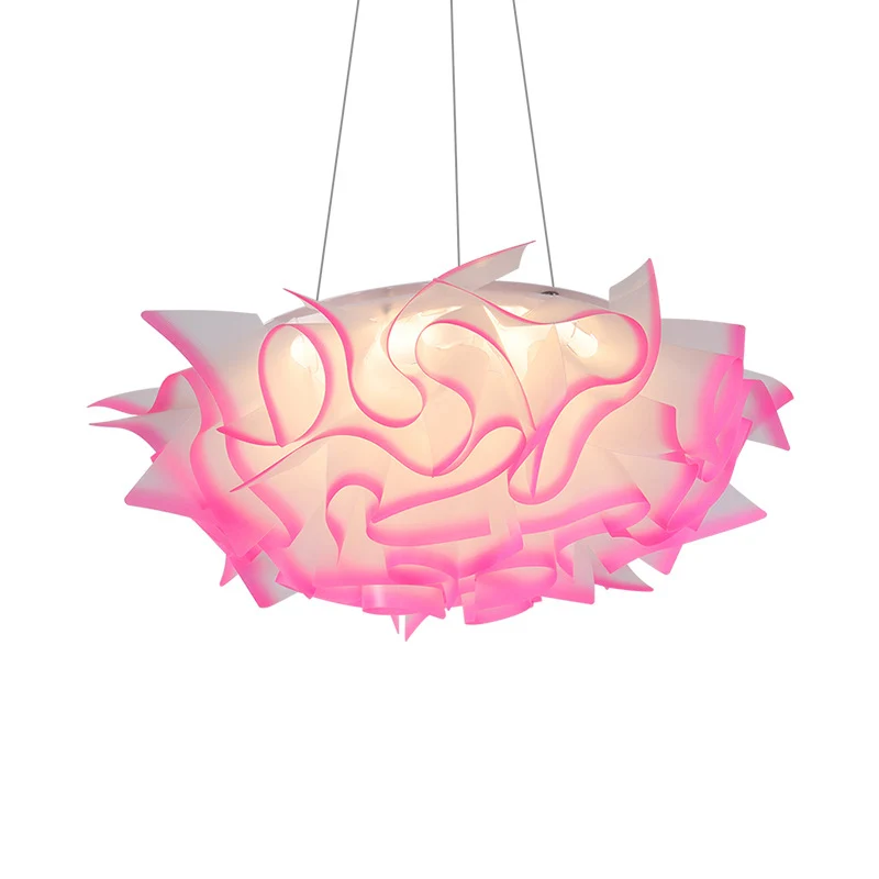 Suspension Design Fleur Art Déco Acrylique 1 Suspension Plafond Rose/Orange/Bleu Manifeste pour Salle à Manger