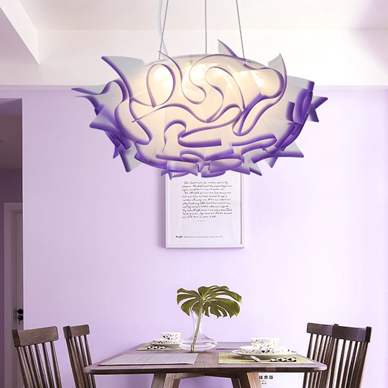 Suspension Design Fleur Art Déco Acrylique 1 Suspension Plafond Rose/Orange/Bleu Manifeste pour Salle à Manger