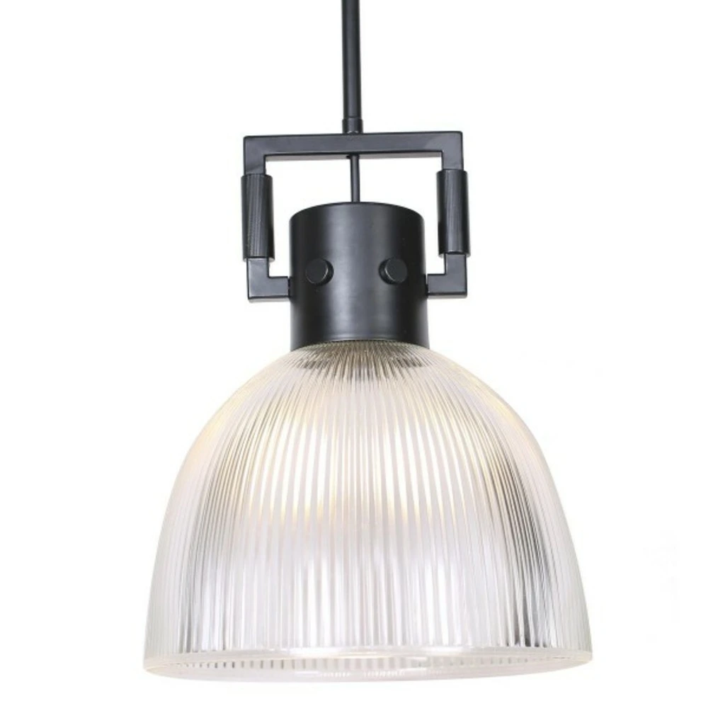 Suspension verre argenté noir métal argent (25.4 x 25.4 x 35.5 cm) (2 unités) pour Espace réduit