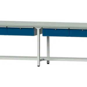 Bancs de travail ANKE table de travail exemple 195 2800 x 800 x 840 mm RAL 7035/5010 ZBP 40 mm 401.492 commander à bas prix