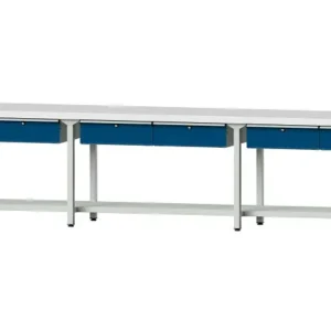 Bancs de travail ANKE table de travail exemple 105 4050 x 700 x 850 mm RAL 7035/5010 KSP 50 mm 400.522 commander à bas prix