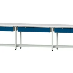 Bancs de travail ANKE table de travail exemple 105 4050 x 700 x 840 mm RAL 7035/5010 KSP 40 mm 400.520 acquérir à bas prix