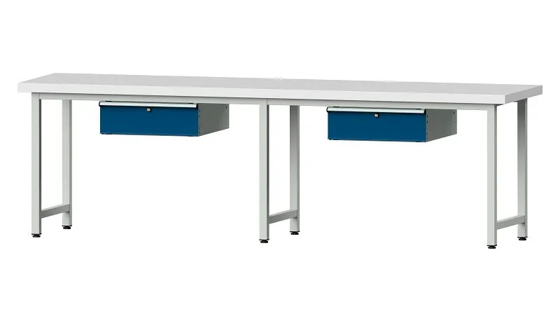 Bancs de travail ANKE table de travail exemple 93 2800 x 700 x 850 mm RAL 7035/5010 KSP 50 mm 400.422 obtenir à bas prix