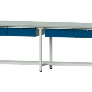 Bancs de travail ANKE table de travail exemple 195 2800 x 800 x 890 mm RAL 7035/5010 ZBP 40 mm 401.493 magasiner à bas prix